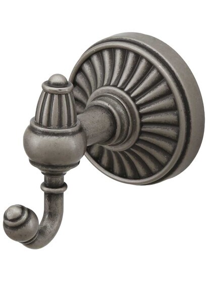 Tuscany Double Towel Hook in Antique Pewter.